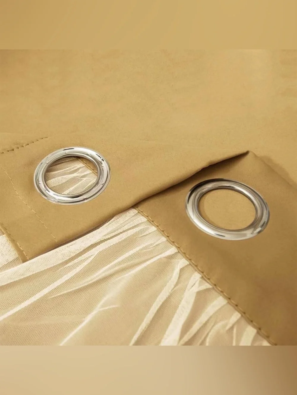 Lina Tan Drapes with Ivory Sheer Panels